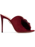 Aquazzura Lotus Blossom 105 Mules - Red
