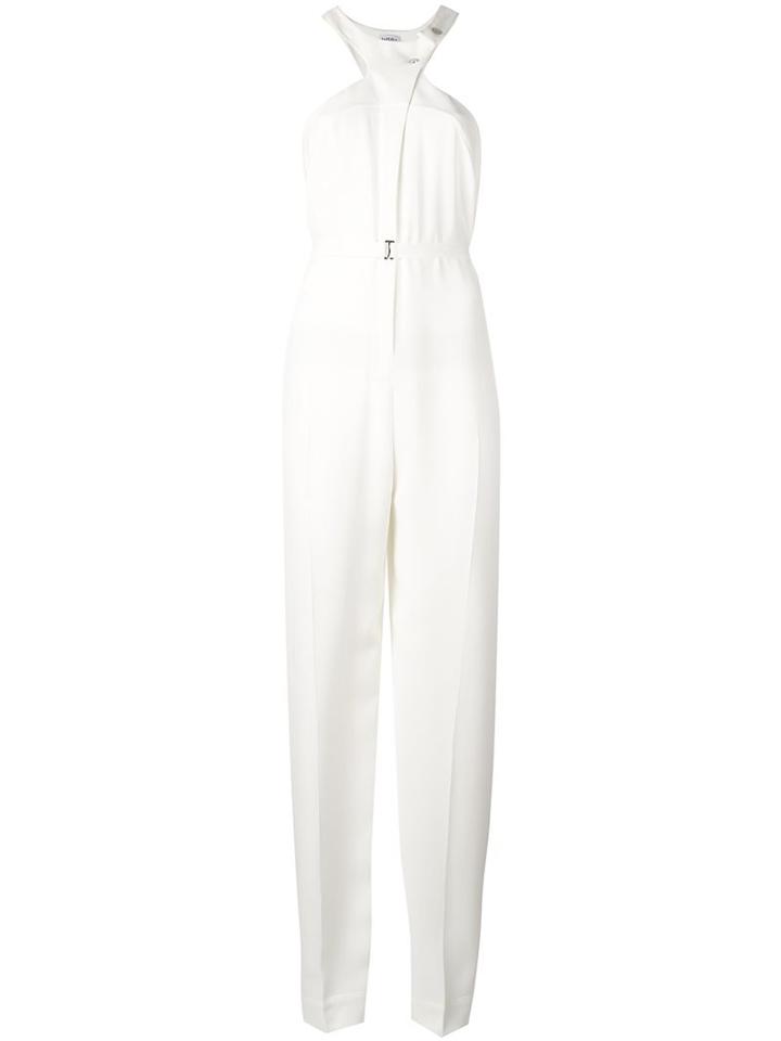 La Perla Belted Jumpsuit, Women's, Size: 44, White, Silk