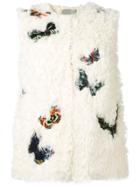Valentino Butterfly Embroidered Gilet - Nude & Neutrals