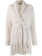 Brunello Cucinelli Fringed Cardigan - White