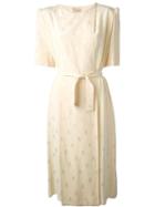 Krizia Vintage Jacquard Belted Dress