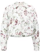 Giambattista Valli Distressed Floral Jacket, Women's, Size: 42, White, Silk/cotton/polyester/acetate