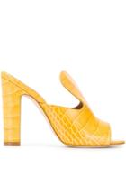 Paris Texas Embossed Slip-on Sandals - Yellow