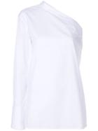 Helmut Lang One Shoulder Poplin Shirt - White