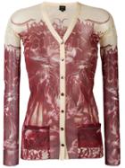 Jean Paul Gaultier Vintage Sheer Printed Cardigan - Red