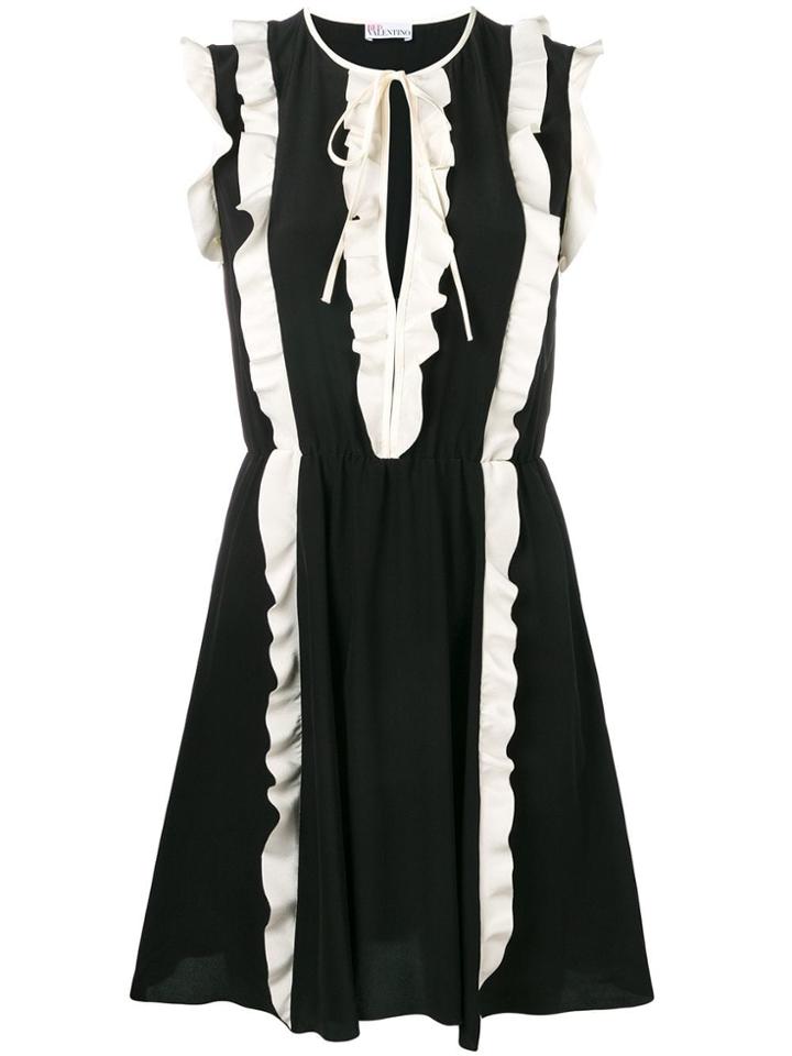 Red Valentino Ruffle Trimmed Dress - Black