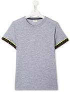 Fendi Kids Logo-trimmed T-shirt - Grey