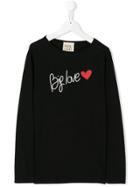 Douuod Kids Teen Big Love Print T-shirt - Black