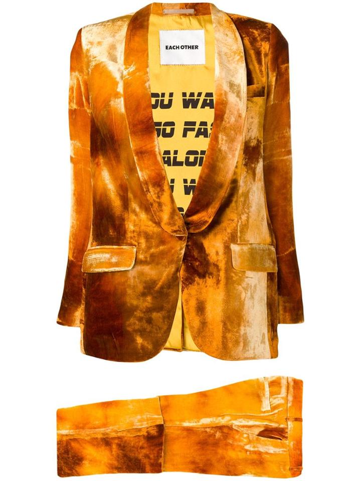 Each X Other Velvet Cigarette Pants - Yellow