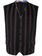 Comme Des Garçons Vintage Striped Buttoned Vest - Brown
