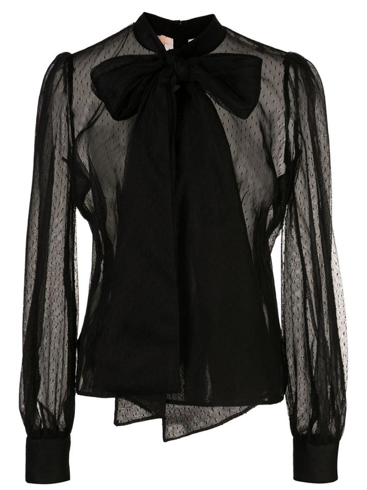 Brock Collection Sheer Tie-fastening Blouse - Black
