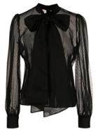 Brock Collection Sheer Tie-fastening Blouse - Black