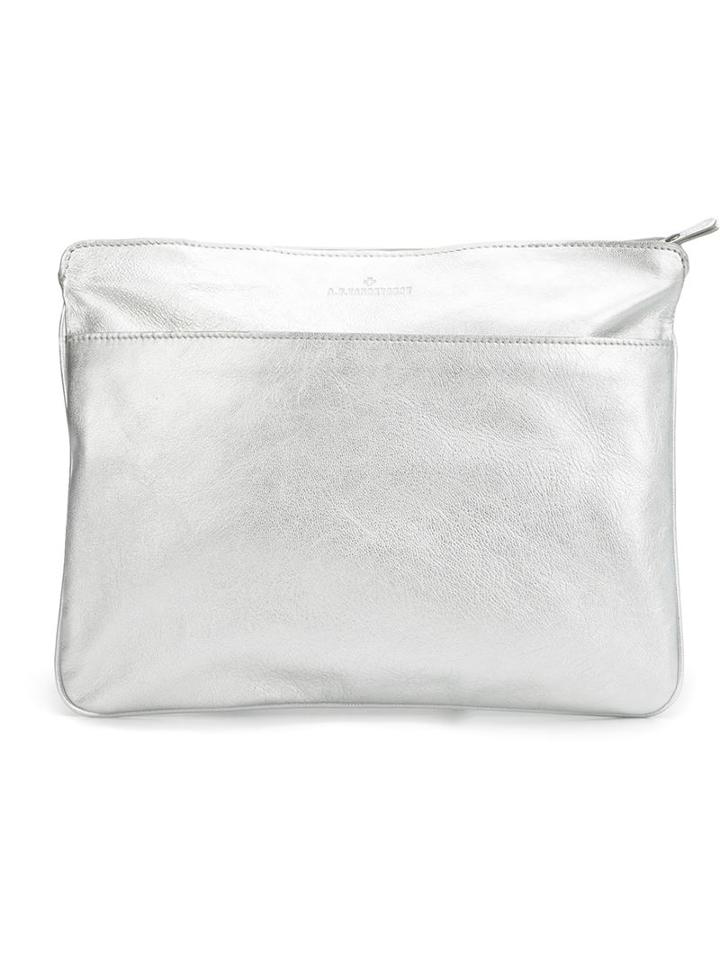 A.f.vandevorst Large Zip Clutch, Women's, Grey