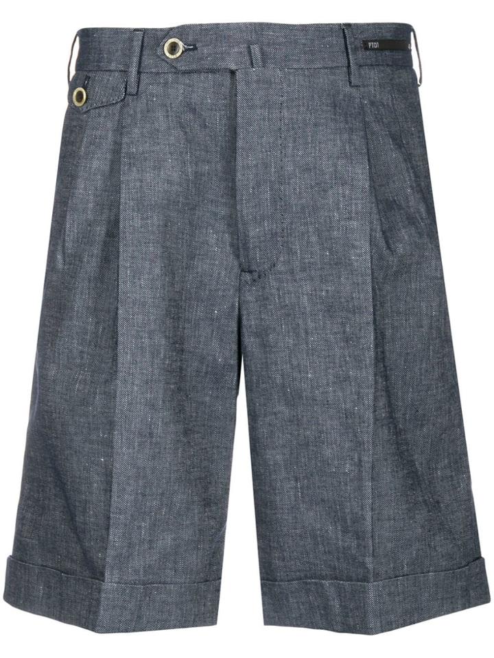 Pt01 Creased Bermuda Shorts - Blue