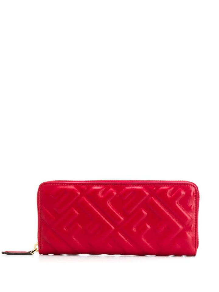 Fendi Ff Motif Continental Wallet - Red