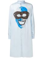 Comme Des Garçons Shirt Mask Print Long Shirt - Blue