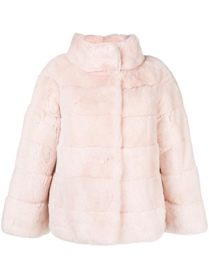 Liska Tubular Neck Coat - Pink