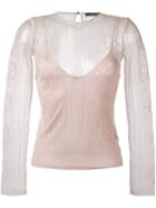 Alexander Mcqueen Flower Knit Lace Top, Women's, Size: Small, Pink/purple, Viscose/silk/metallic Fibre