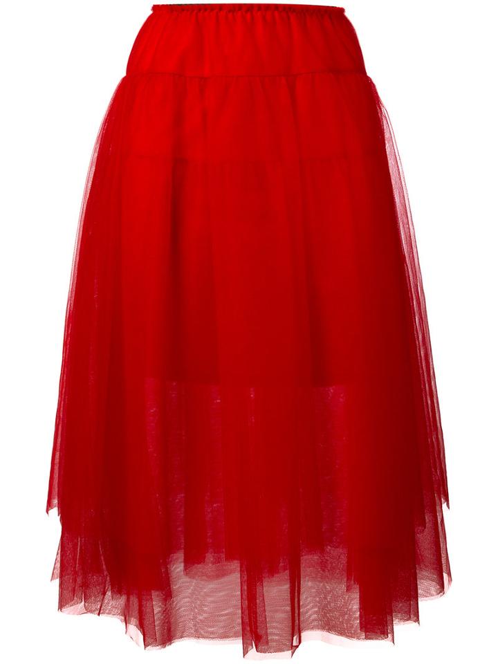 Twin-set Tulle Skirt, Women's, Size: 40, Red, Polyamide/polyester