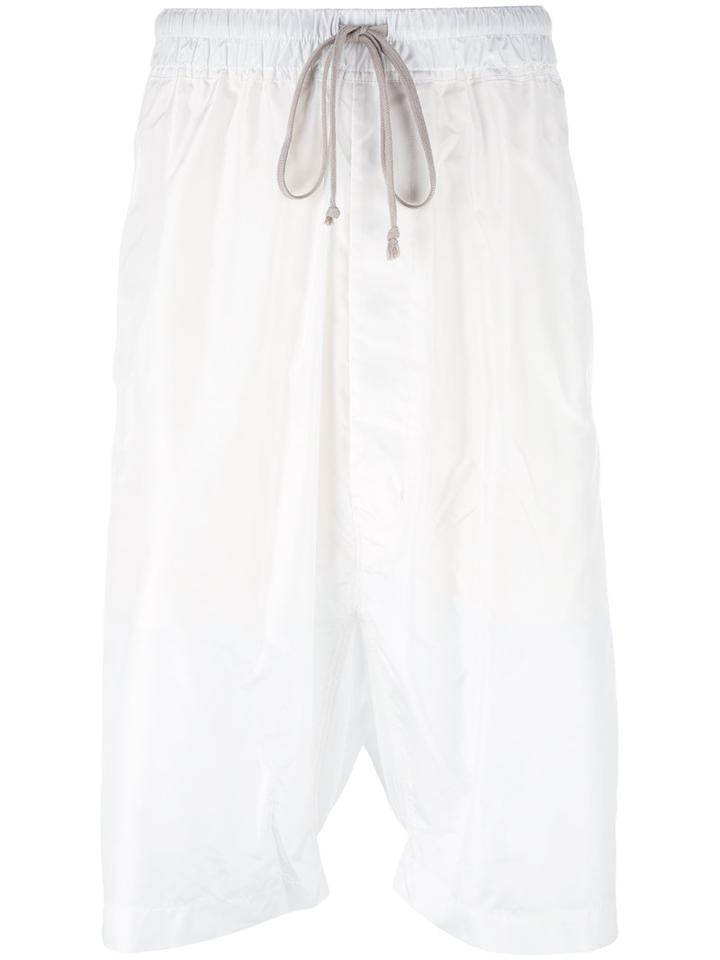 Rick Owens Drop-crotch Shorts, Men's, Size: 46, White, Silk
