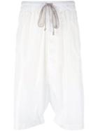 Rick Owens Drop-crotch Shorts, Men's, Size: 46, White, Silk