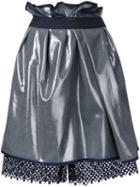 Kolor Metallic (grey) Gathered Skirt, Women's, Size: 3, Polyester/wool