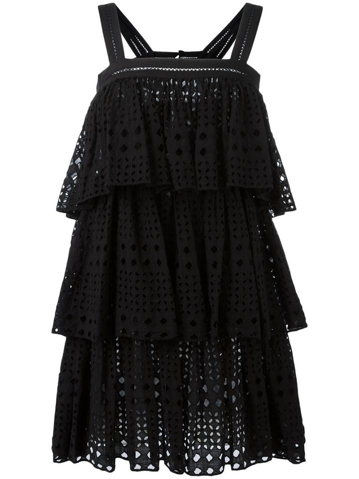 Layered Dress - Women - Cotton - 40, Black, Cotton, Plein Sud