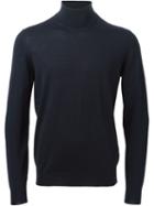 Drumohr Turtle Neck Sweater, Men's, Size: 48, Blue, Merino