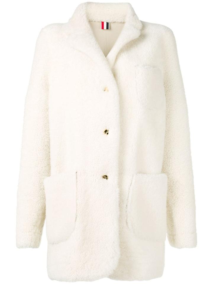 Thom Browne White Reversible Shearling Jacket