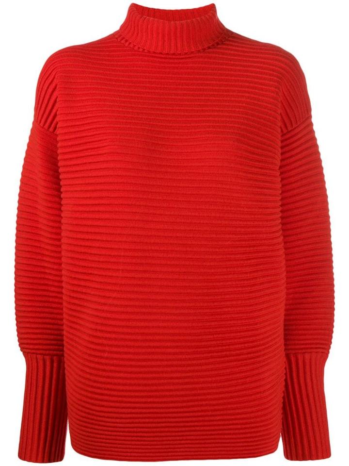 Victoria Victoria Beckham Ribbed Loose Fit Jumper - Red