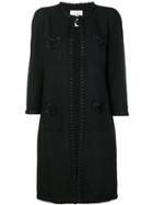 Edward Achour Paris Tweed Midi Coat - Black