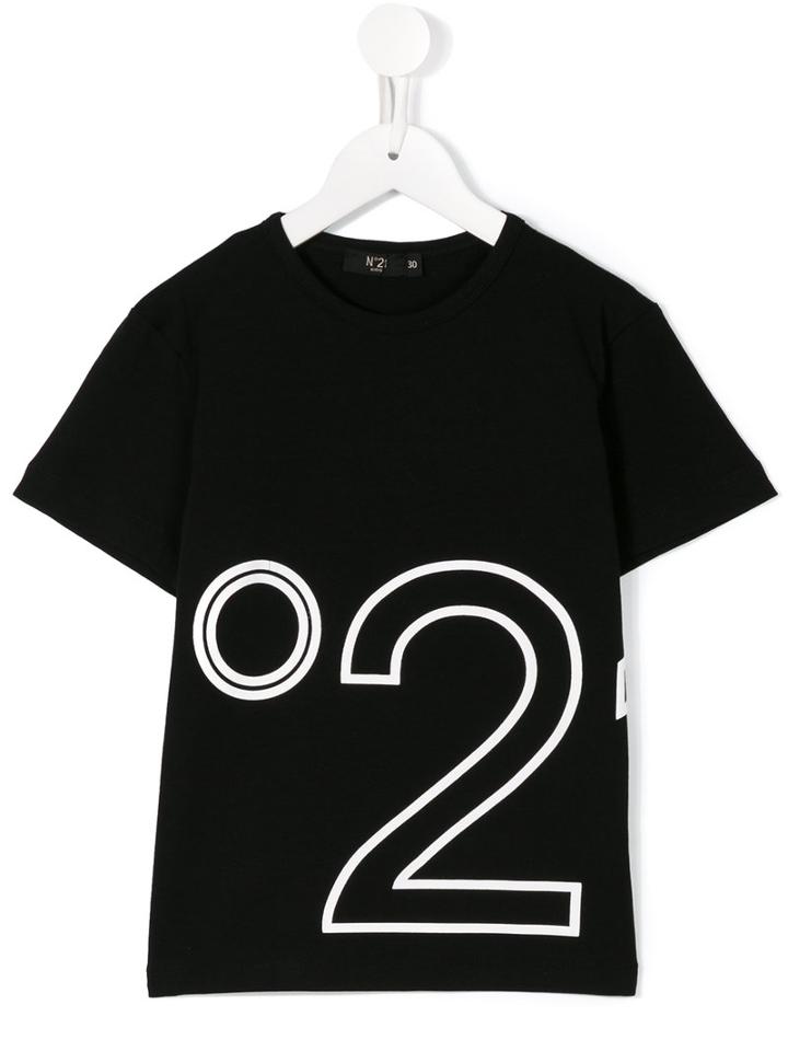 No21 Kids Logo Print T-shirt, Boy's, Size: 10 Yrs, Black