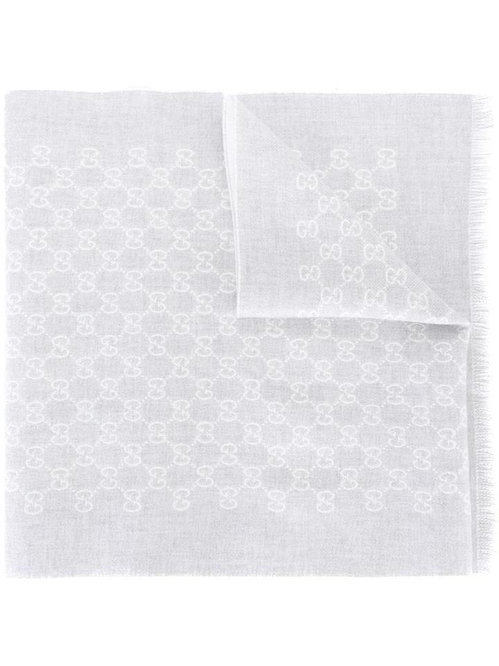 Gucci Classic Knit Scarf, Men's, Grey, Wool