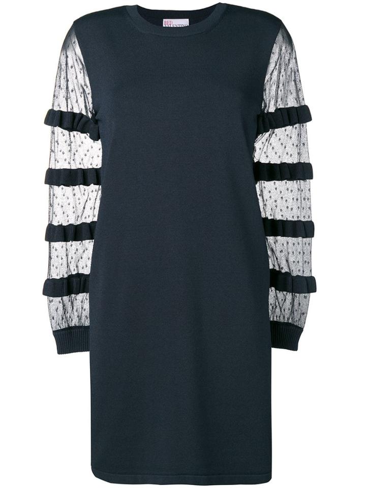 Red Valentino Tulle Sleeved Dress - Blue