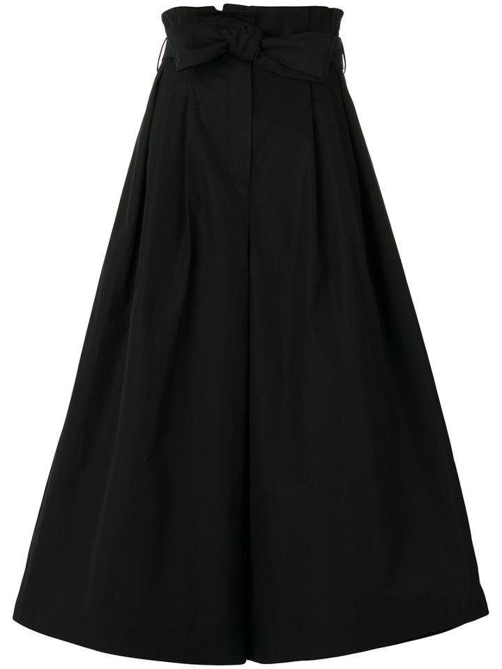 Fendi Flared Tie Fastened Palazzo Pants, Women's, Size: 40, Black, Cotton