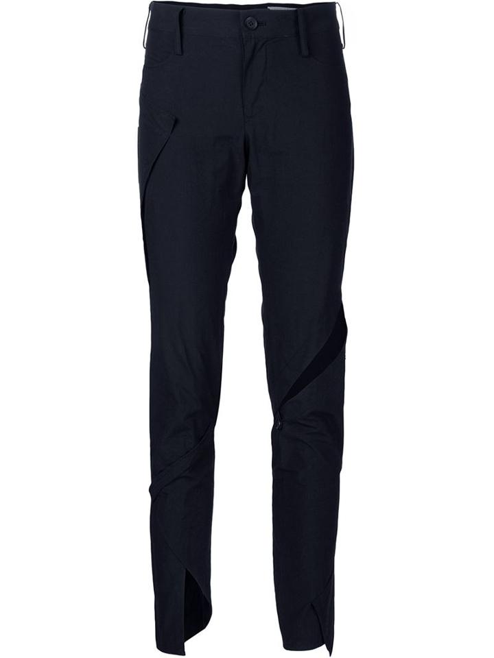 Yohji Yamamoto Slant Panel Trousers, Women's, Size: 2, Black, Cotton