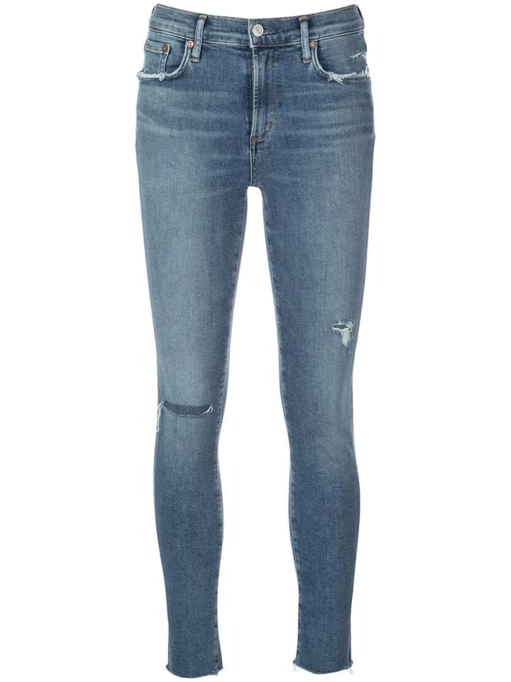 Agolde Distressed Skinny Jeans - Blue