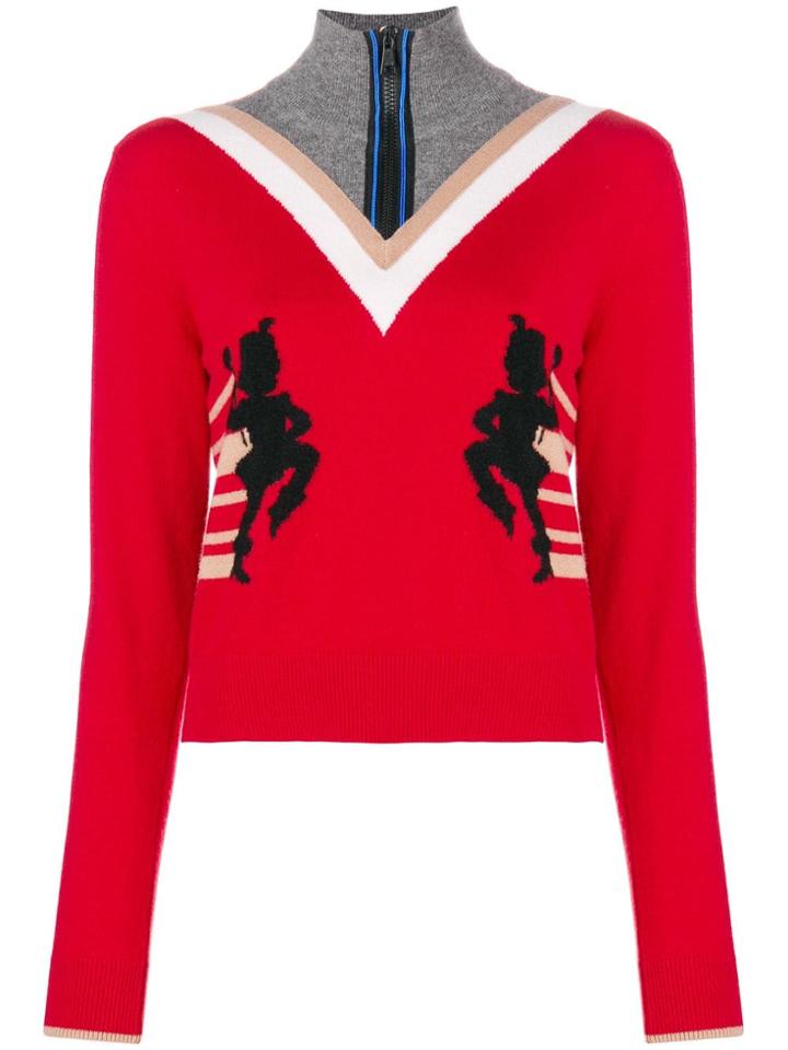 No21 High Neck Striped Sweater - Red