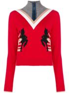No21 High Neck Striped Sweater - Red