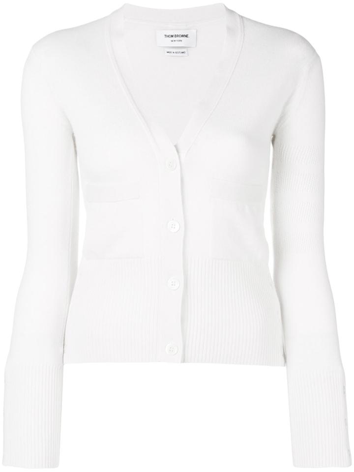 Thom Browne Drop-stitch Cardigan - White