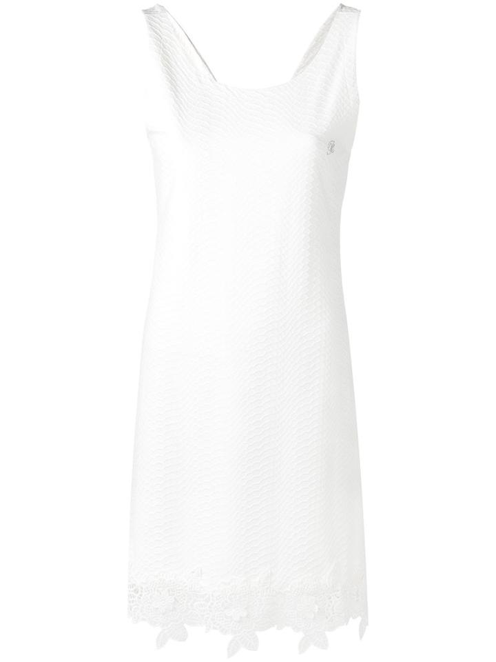Blumarine - Leaf Hem Dress - Women - Polyamide/spandex/elastane - 46, White, Polyamide/spandex/elastane