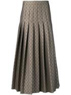 Gucci Gg Supreme Pleated Skirt - Brown