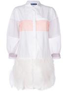 Prada Feathered Shirt Dress - White