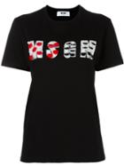 Msgm Logo Patch T-shirt, Women's, Size: Small, Black, Cotton