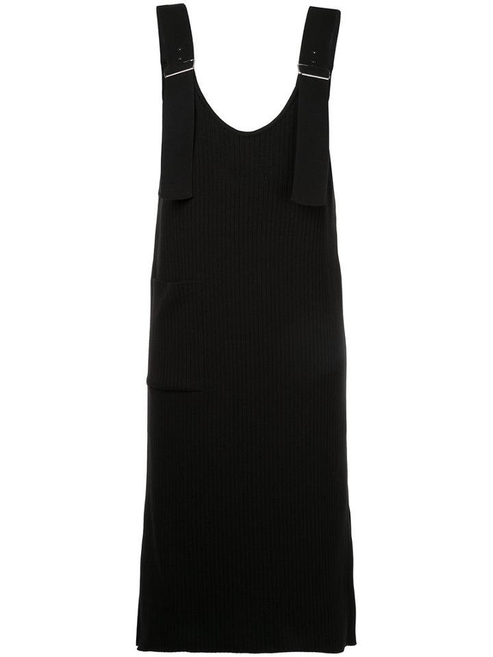 Le Ciel Bleu - Rib Knit Salopette Dress - Women - Cotton/polyester - 36, Black, Cotton/polyester