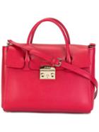 Furla Flap Closure Tote, Women's, Red, Leather