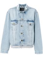 Alexandre Vauthier Crystal Embellished Hem Denim Jacket - Blue