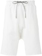 Les Benjamins Drop-crotch Shorts, Men's, Size: Large, White, Cotton/spandex/elastane