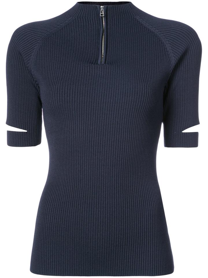 Nomia Zipped Collar Polo Shirt - Blue