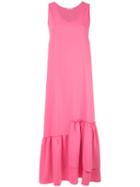P.a.r.o.s.h. Ruffled Hem Midi Dress, Women's, Size: Medium, Pink/purple, Polyester